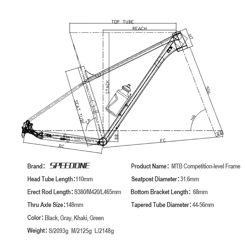 SPEEDONE 27.5/29inch Ultralight Aluminum AlloyBike Frame Mountain Bike Hardtail Frame Internal Routing 148x12mm Thru Axle