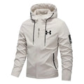 Men's Spring Autumn Streetwear Hooded Jacket 2026 New Casual Zip Up Loose Coat Outdoor Hiking Jogging Activewear Windbreaker