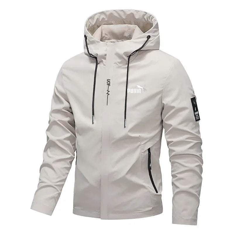 Men's Outdoor Casual Waterproof Raincoat - Lightweight Cycling Jacket - Hooded Street-style Hiking Windproof Jacket