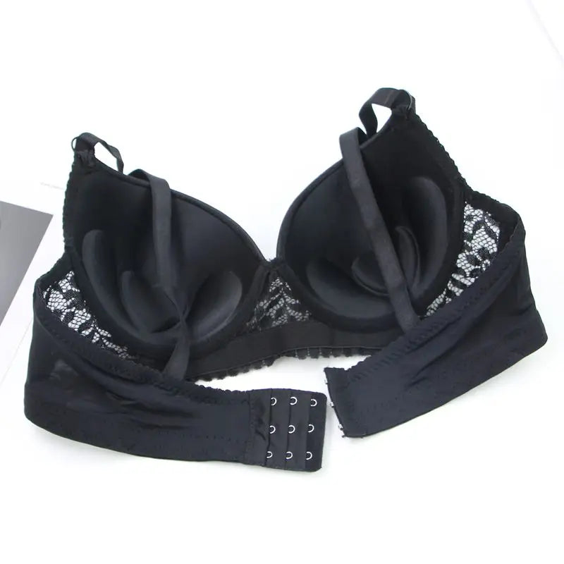 DaiNaFang Push Up Bras For Women Pink Blue Black Gray Beige White Burgundy Underwear Lace Minimize Seamless Lingerie
