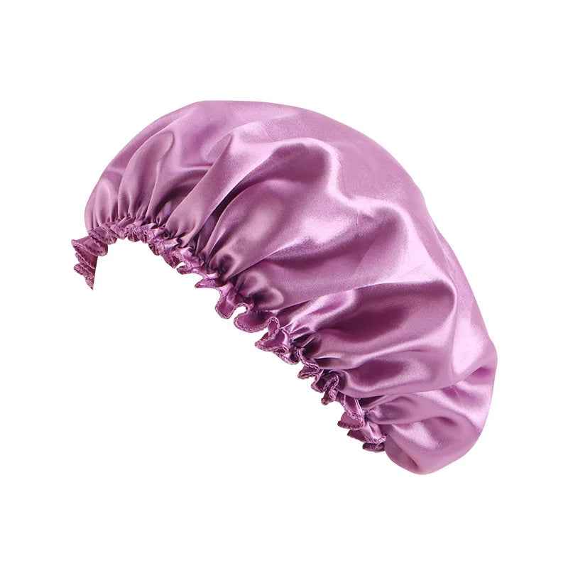 Women Solid Satin Sleeping Night Caps Elastic Band Hair Care Bonnets Used To Hair Care