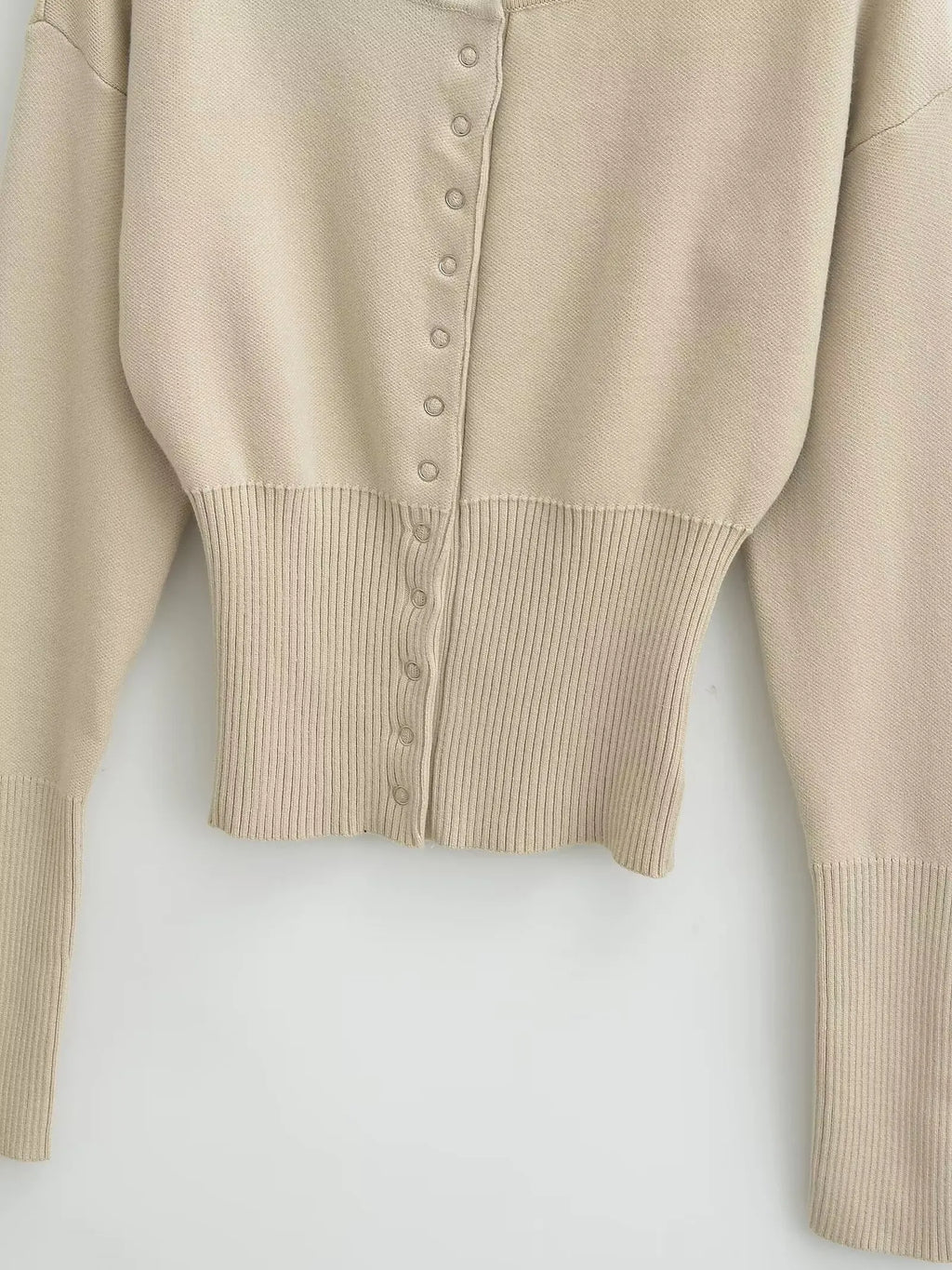 Women's Knitted Fitted Cardigan Elegant Long Sleeve Tops Sweater Knitwears Top Female Clothing 2025 Fall Black Brown White Blue