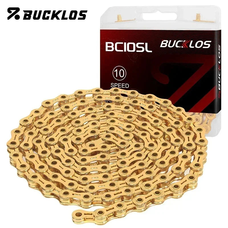 BUCKLOS MTB Road Bike Chain 8/9/10/11/12 Speed Bicycle Chains Universal EL/SL Road Bike Chain Gold/Silver Chains Bicycle Part