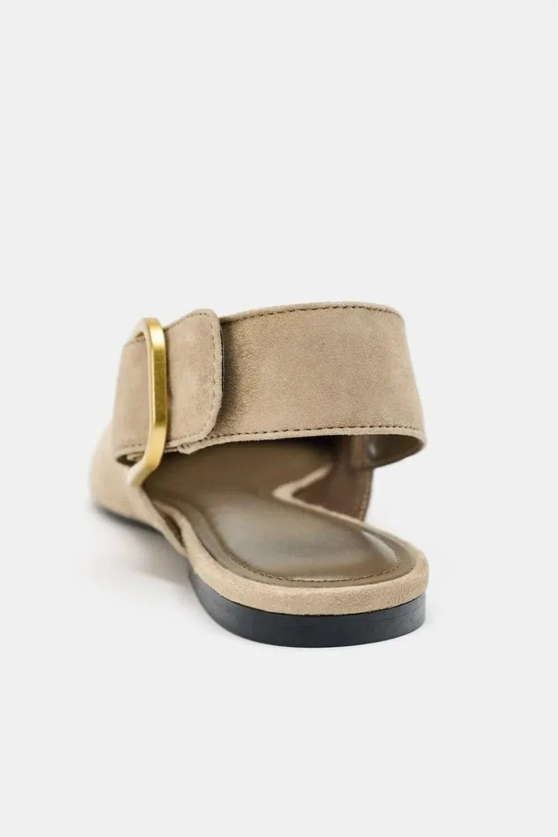Retro Women's Shoes Fashion Pointed Tip Flat Sandals for Woman Elegant French Casual Shoes Luxury Designer Shoes Sandalias Mujer