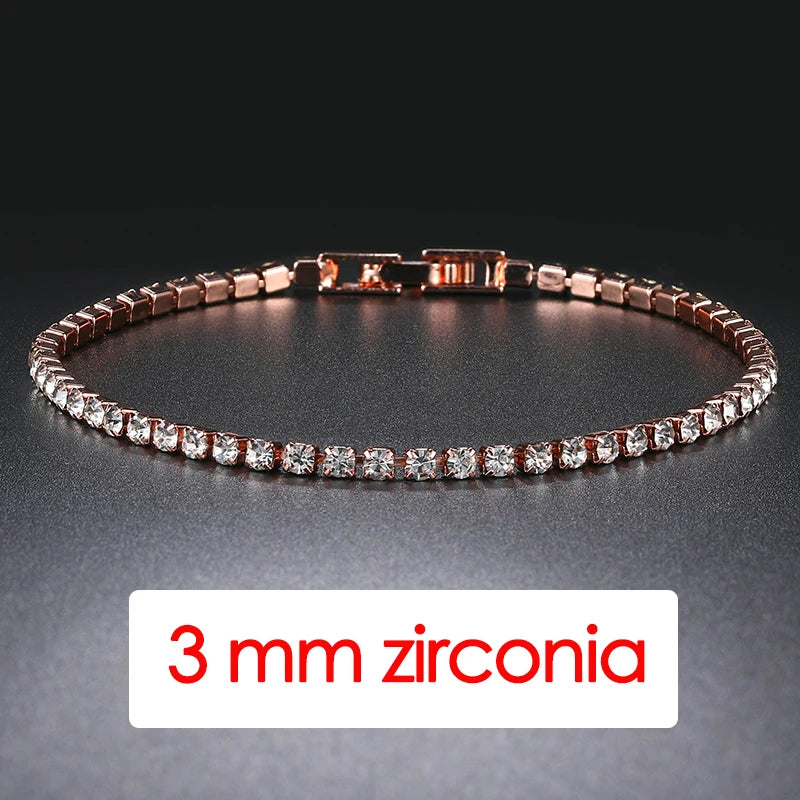 Luxury Crystal Tennis Bracelet Hip Hop Bracelet for Men Homme Trendy Punk Zirconia Couple  Chain on The Hand Streetwear Jewelry
