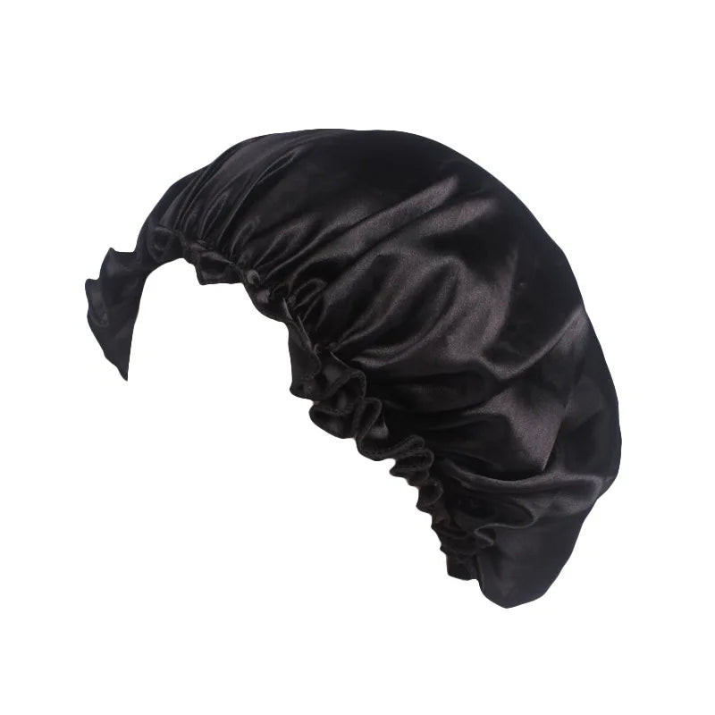 Women Solid Satin Sleeping Night Caps Elastic Band Hair Care Bonnets Used To Hair Care
