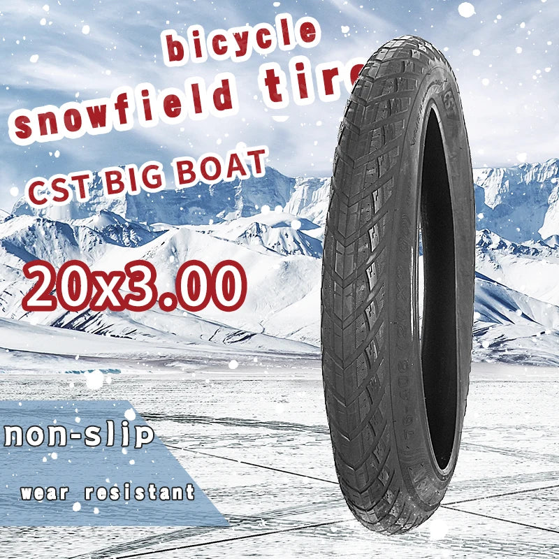CST 20inch 20X3.00 Fat Tire Snow Beach Bicycle Tire 20*3.00 76-406 Electric Snowmobile MTB Bicycle Anti-Slip Fat Tire