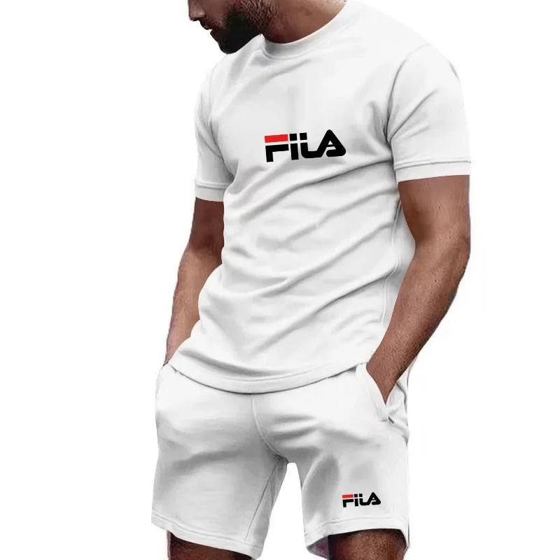 2026 Summer Men's Casual Loose Comfortable Mesh Breathable Quick-Dry Short-Sleeved Sports T-Shirt Shorts Set