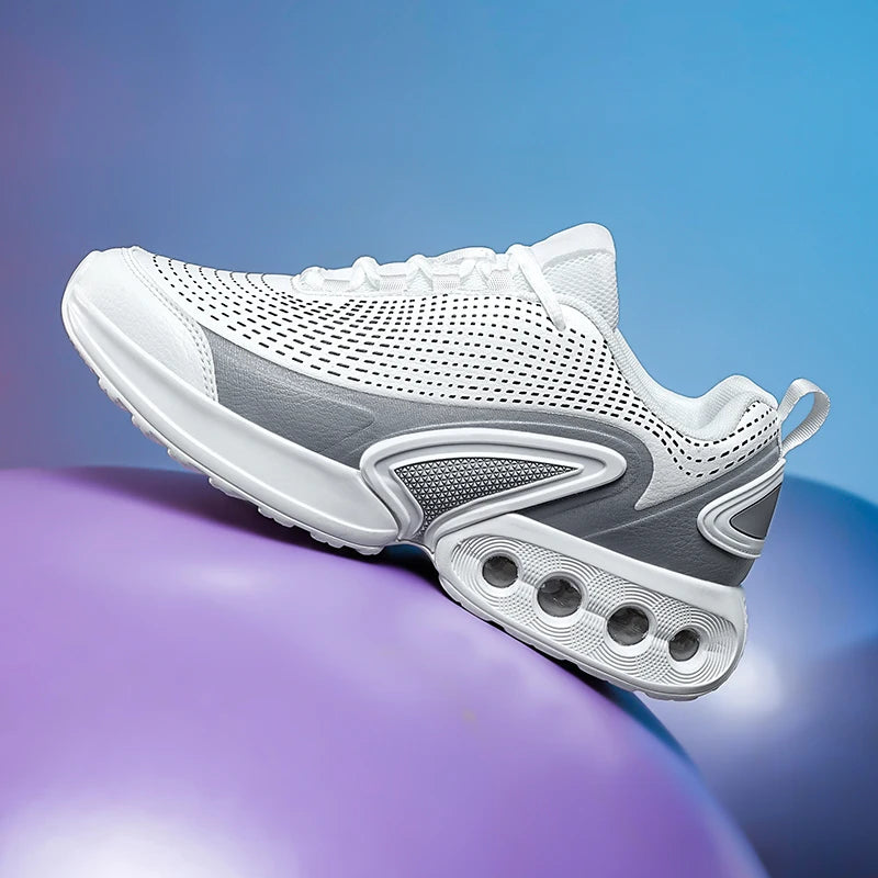 Mens Running Shoes Trendy PU Leather Luxury Design Cosy Cushioning Sneakers Breathable Street Fashion Fitness Training Shoes