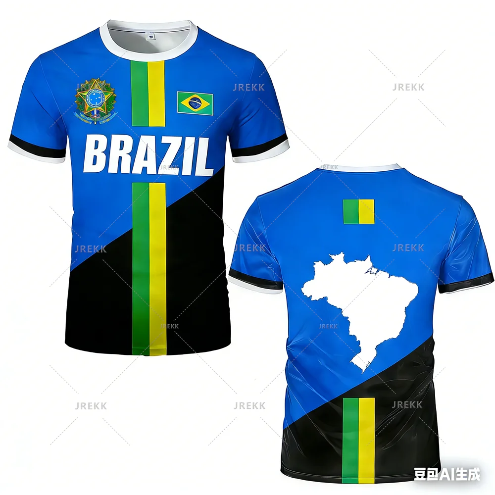 2026 New Design Football Jersey Training Top Brazil Flag Stripe Maillot Football Jersey Outdoor Quick-drying Sports Tee T-shirts