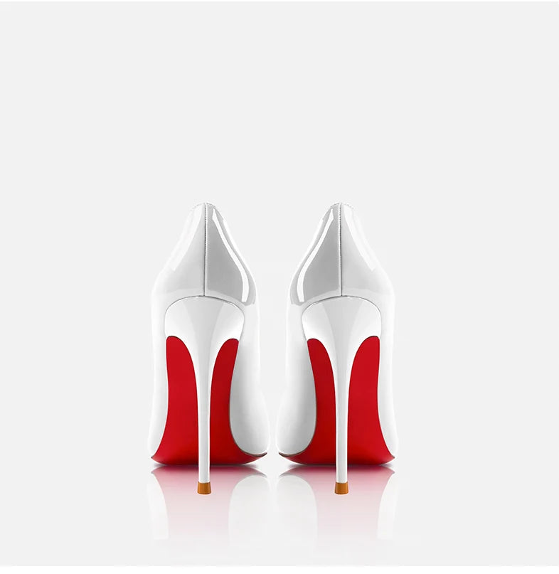 Women heels Naked color Women's elegant high heel Luxury Black shoes woman 2025 Red Shiny Bottoms Pointed Toe party Ladies Women