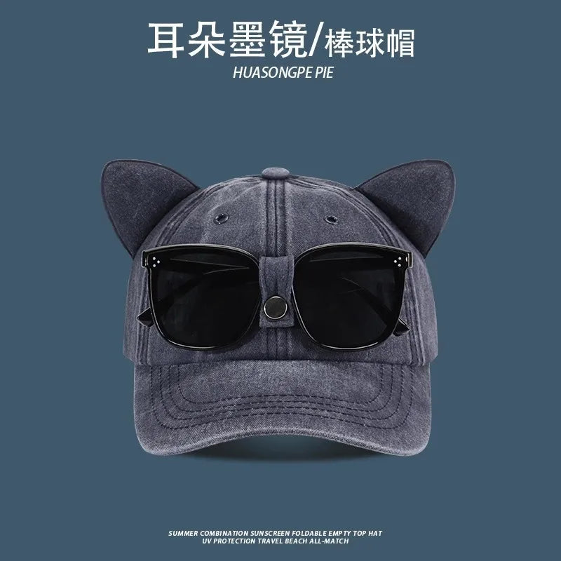 Aviator Hat Korean Adult/Child Version Personality Glasses Cap Sunglasses Sunshade Spring Summer Versatile Tide Baseball Cap