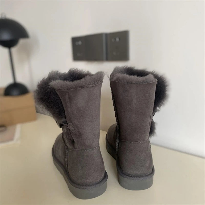 2026 New Design Winter Boots Women Super Mini Real Sheepskin Wool Comfort Warm Natural Fur Shoe Man Classic Snow Boot Size 35-44