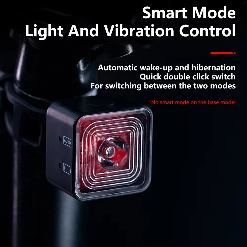 ThinkRider Smart Bicycle Tail Rear Light Auto Start Stop Brake IPX6 Waterproof USB Charge Cycling Tail Taillight Bike LED 120LM
