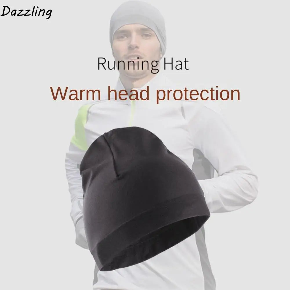 Skullcaps Winter Running Hats Solid Color Windproof Sport Cap Running Winter Sweat Absorption Breathable Sport Bonnet Running