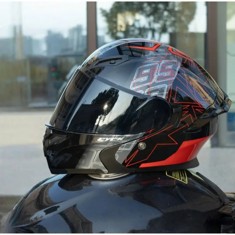 Motorcycle Helmet Men's and Women's Flip Face Helmet Double Mirror Semi Full Coverage Motorcycle Personality Capacetes De Moto