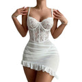 Transparent Underwire Bra Erotic Set Sexy Fairy Lingerie Women's See Through Lace Nightdress Pajamas Sets Delicate Sexy Nighty