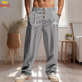 LONSDALE's new men's casual breathable cotton and linen pants, trendy street sport pants, loose straight beach and outdoor pants