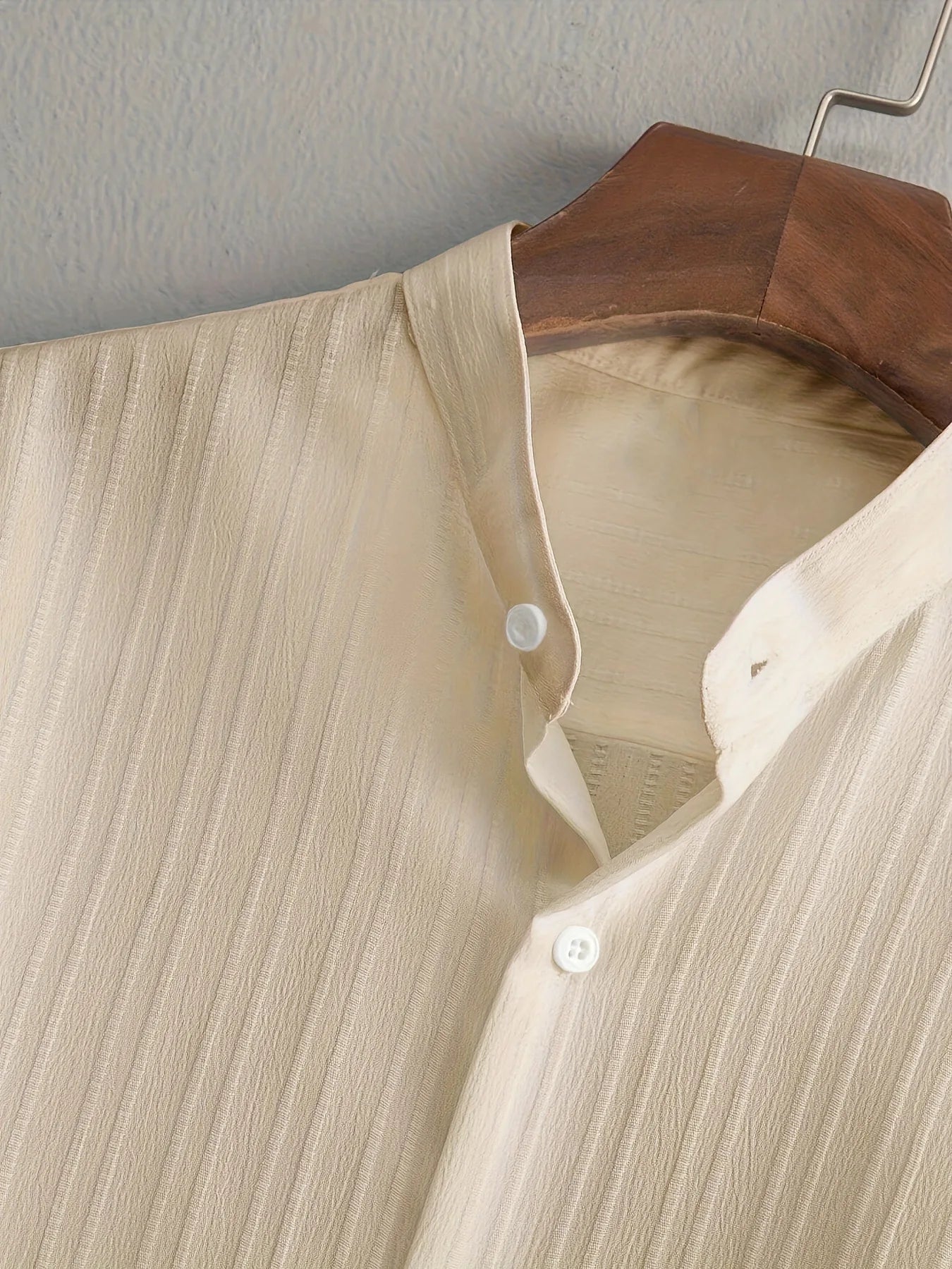 Men's Two Pieces Casual Outfit Loungewear Solid Color Textured Short Sleeve Button Down Shirt and Long Drawstring Pants