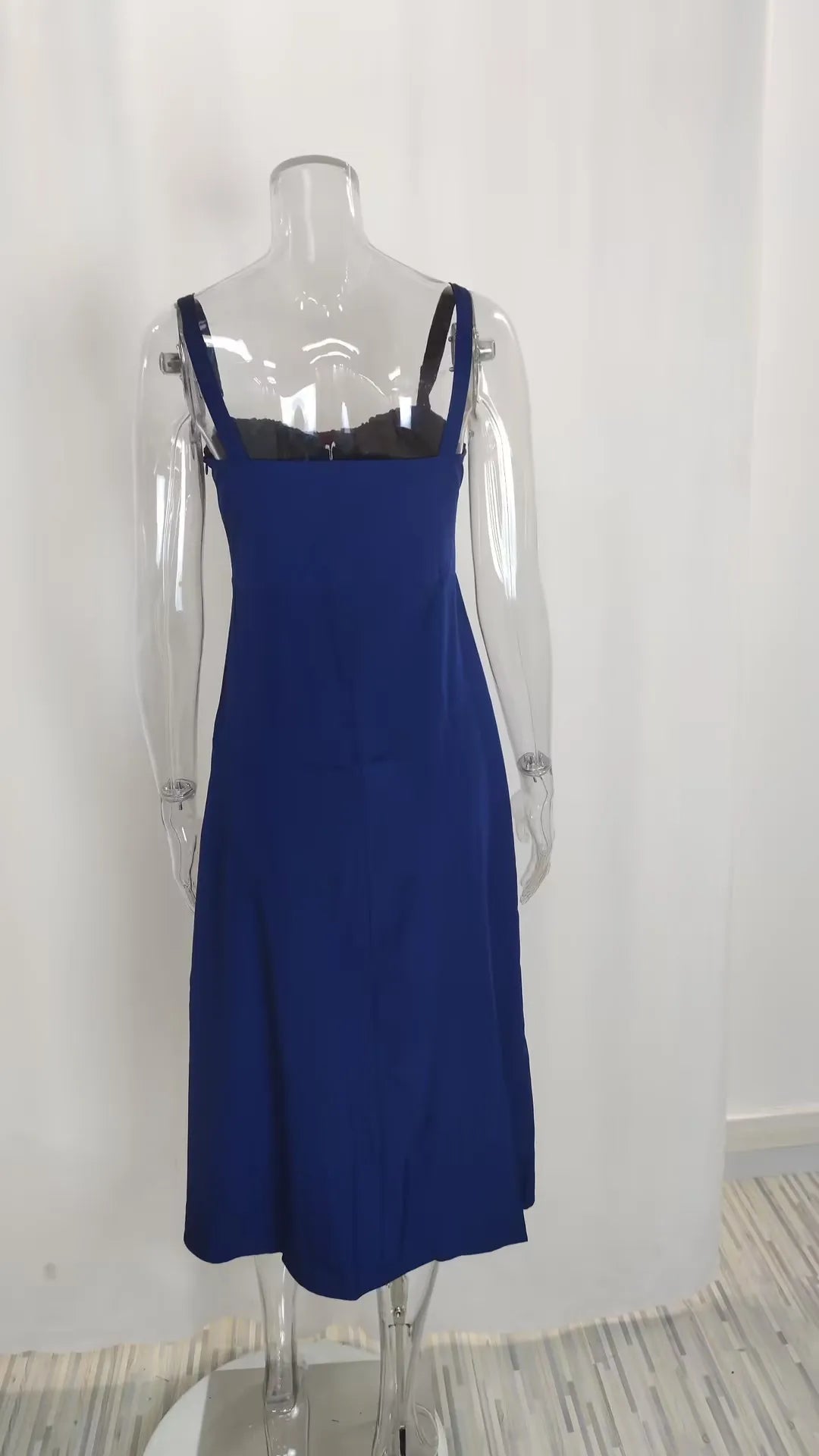Women Summer Dress 2024 Fashion Floral Print Halter Sling V Neck Bra Sleeveless Gentle Woman mid-calf Dresses Vestidos GHH24128