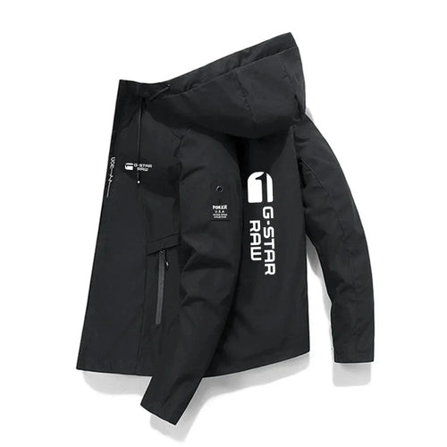 2026 New Season Spring and Autumn Men's Jacket - High-Quality Printed Outdoor Sports Hooded Fashion Sporty Casual Jacket