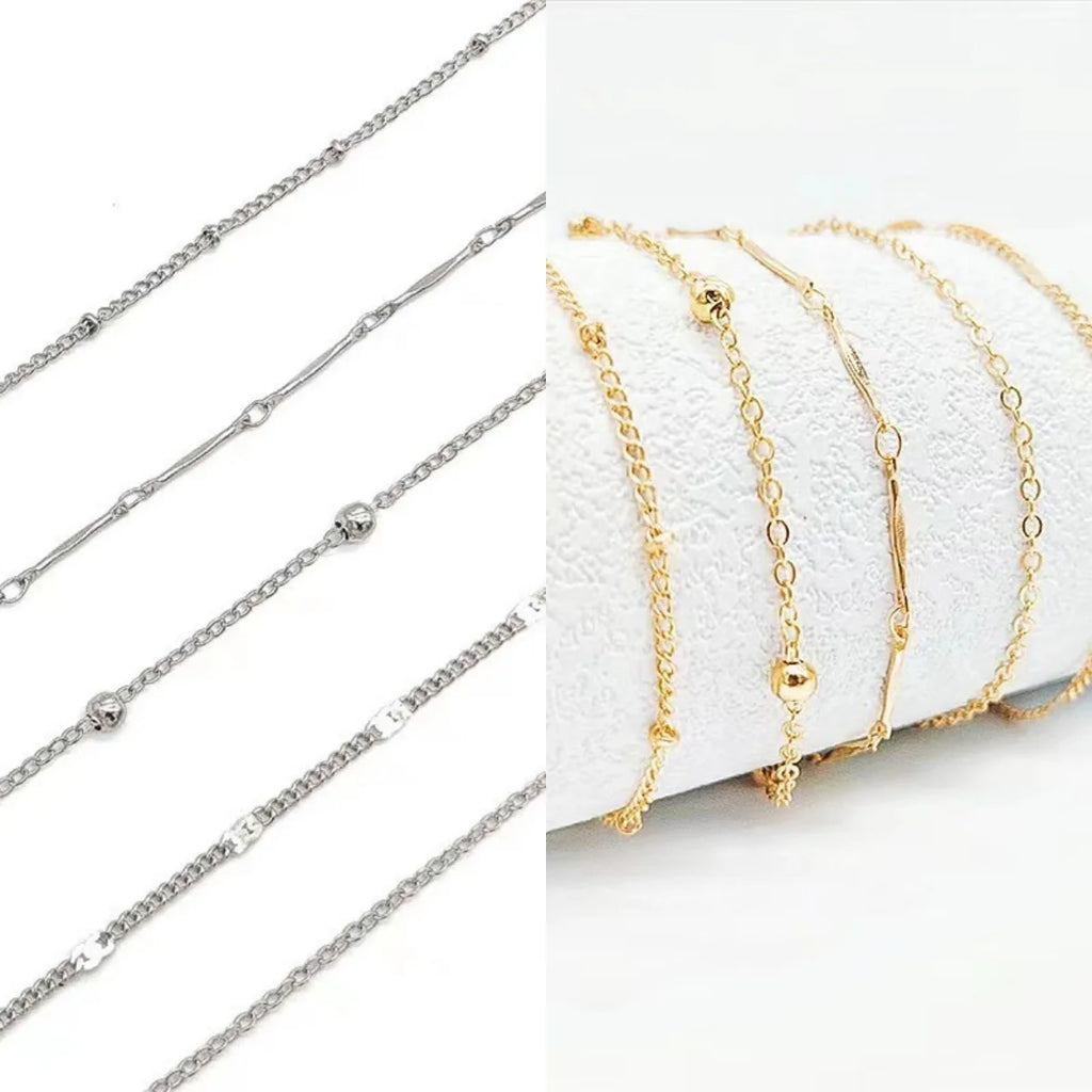 5 Pcs /set Silver plated Stainless Steel Anklet for women men Summer Beach Bracelet Accessories Jewelry Valentine's Day Gift