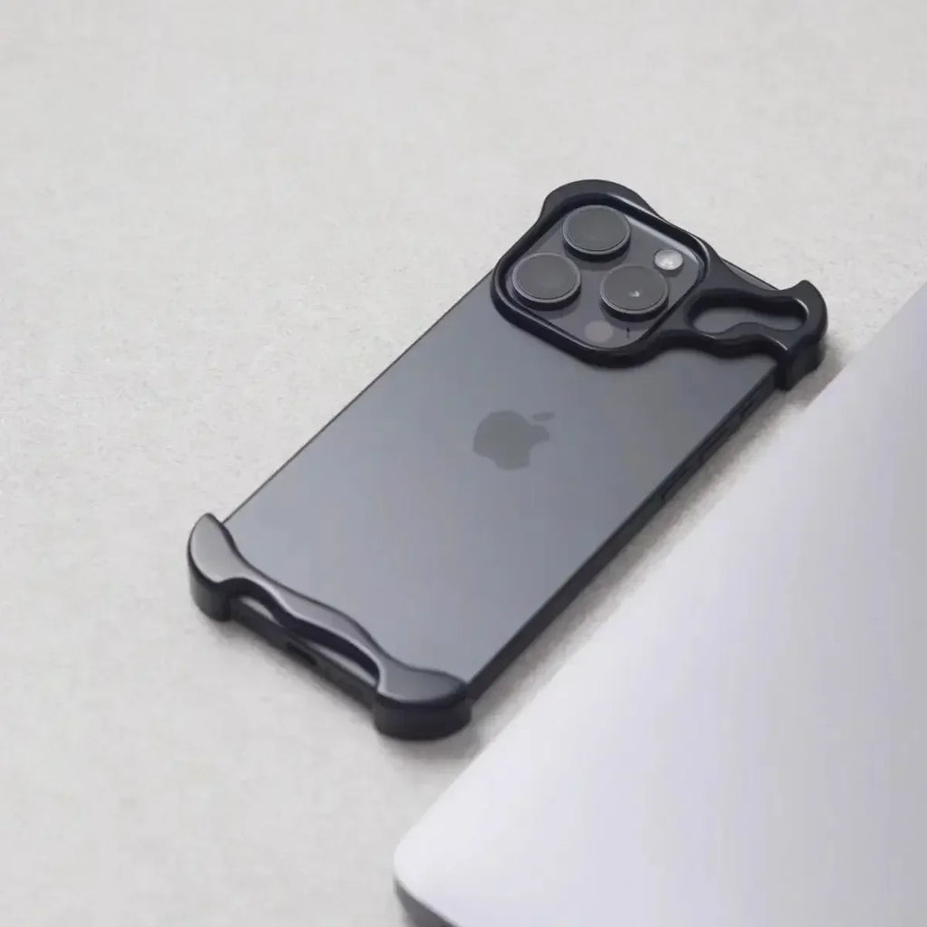 lrregular Metal Bumper Phone Case For IPhone Air 13 14 15 16 17 Pro Max Plus Lens Film Protection Bare Aluminum Shockproof Cover