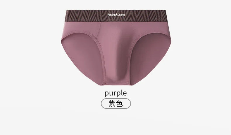 3Pcs Men’s Cotton Briefs No Fly Mid Waist U Convex Pouch Triangle Underpants Solid Color Breathable Summer Daily Underwear Male