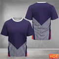 Simple Geometric Graphic Sports T Shirts For Men Summer Fashion Short Sleeve 3D Printed Badminton T-shirts Loose Breathable Tees