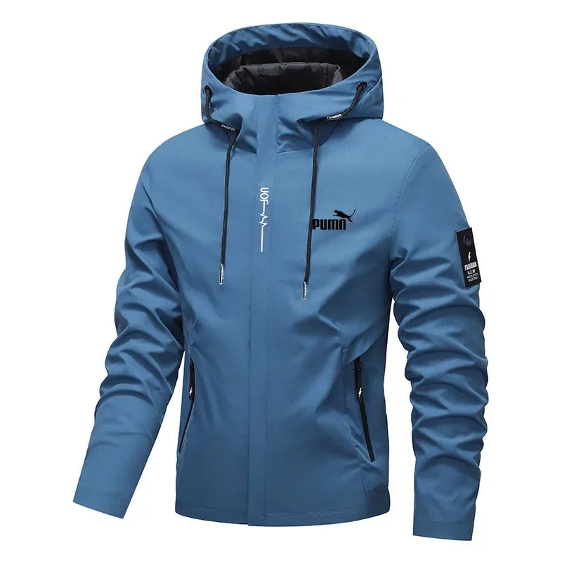 Men's 2026 Outdoor Leisure Waterproof Raincoat Lightweight Cycling Hooded Street Style Hiking Windproof Jacket Coat Outerwear