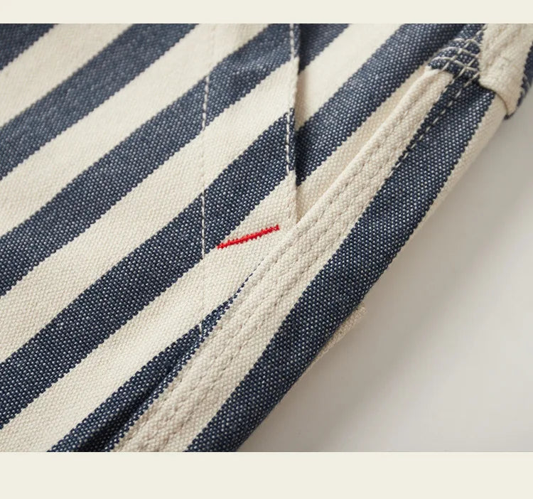 14oz Dense Thicken Heavyweight Striped Pants for Men Good Quality Winter Fall America Style Loose Casual Vintage Worker Trouser