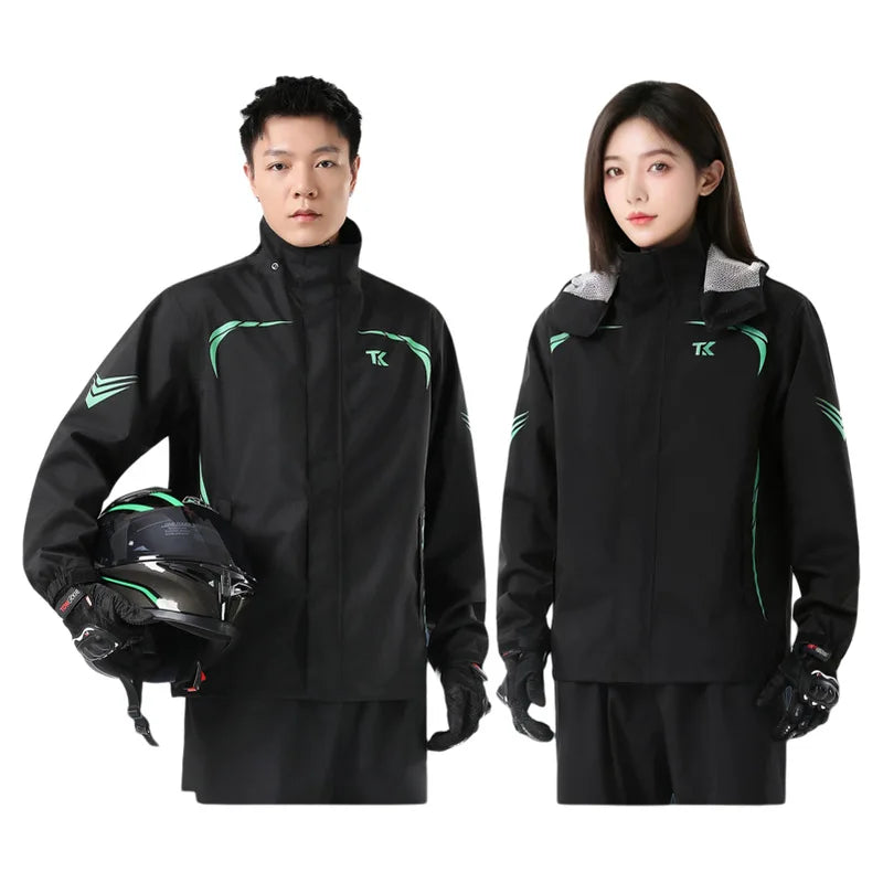 1 set Men's Motorcycle Riding Suit Raincoat Set Full Body Waterproof Outdoor Wear Adult Separate Delivery Rider Special Use