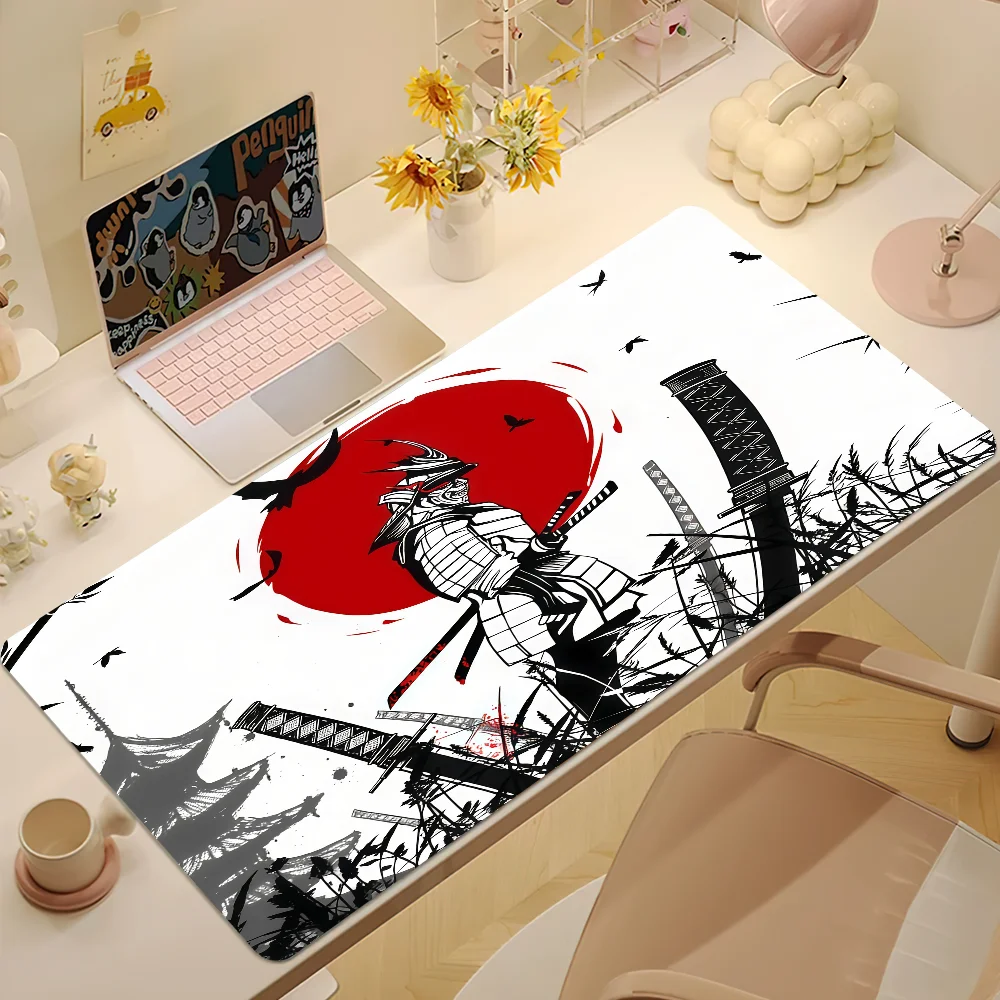 Japanese samurai Mouse Pad Non-slip Thickened MousePad Large Gaming Cushion Office Student Writing Lockedge