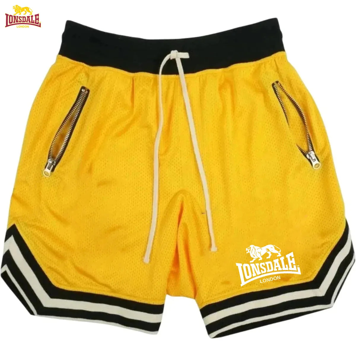 LONSDALE 2026 Novos Shorts de Basquete Esportivos Masculinos de Verão Casuais Soltos Respiráveis em Tela Moda Hip Hop