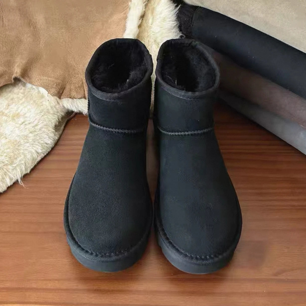 2026 New Design Winter Boots Women Super Mini Real Sheepskin Wool Comfort Warm Natural Fur Shoe Man Classic Snow Boot Size 35-44