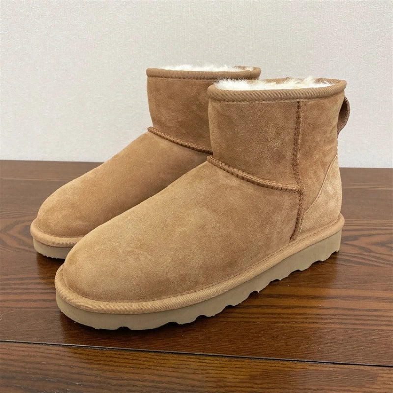 2026 New Design Winter Boots Women Super Mini Real Sheepskin Wool Comfort Warm Natural Fur Shoe Man Classic Snow Boot Size 35-44