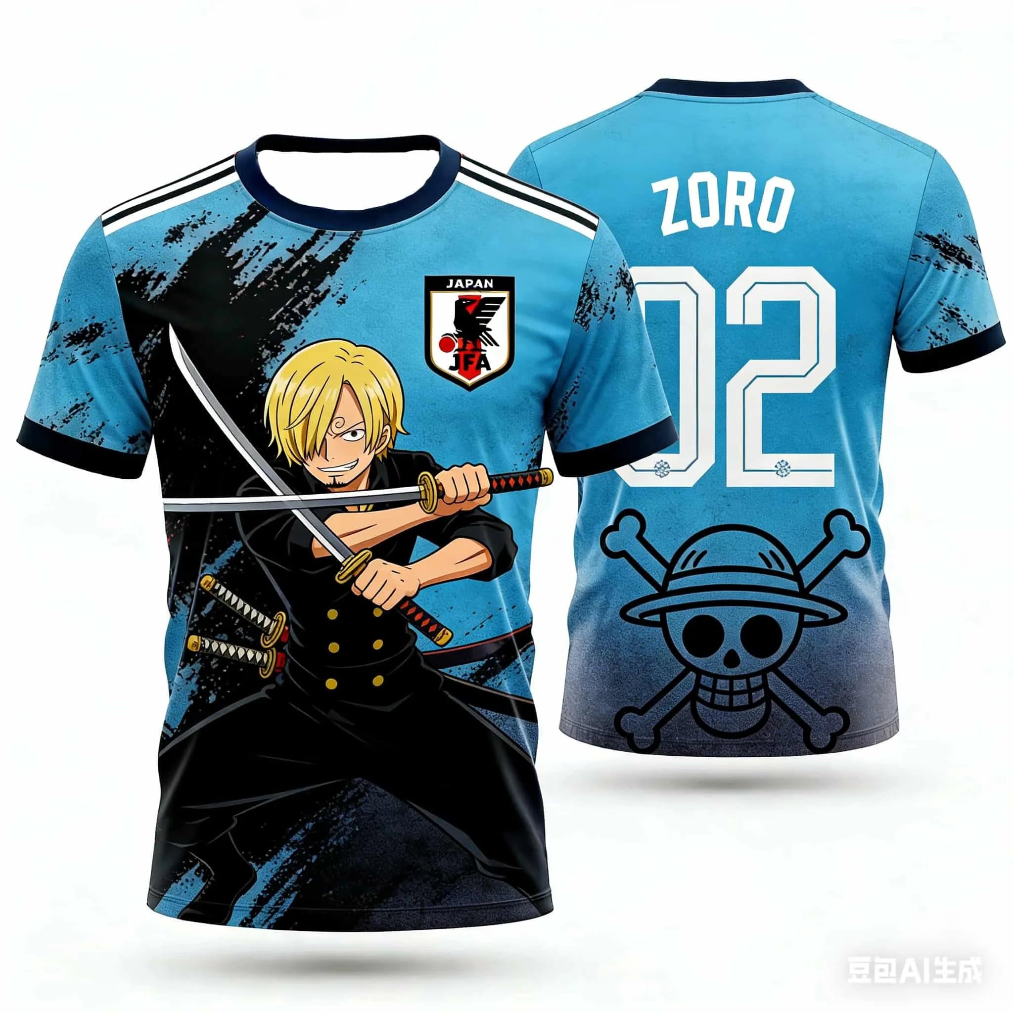 2026 Summer Japan One Piece Luffy Football Jersey Men T-shirt Football Special Jersey Adult Men's Quick-Drying T-shirt