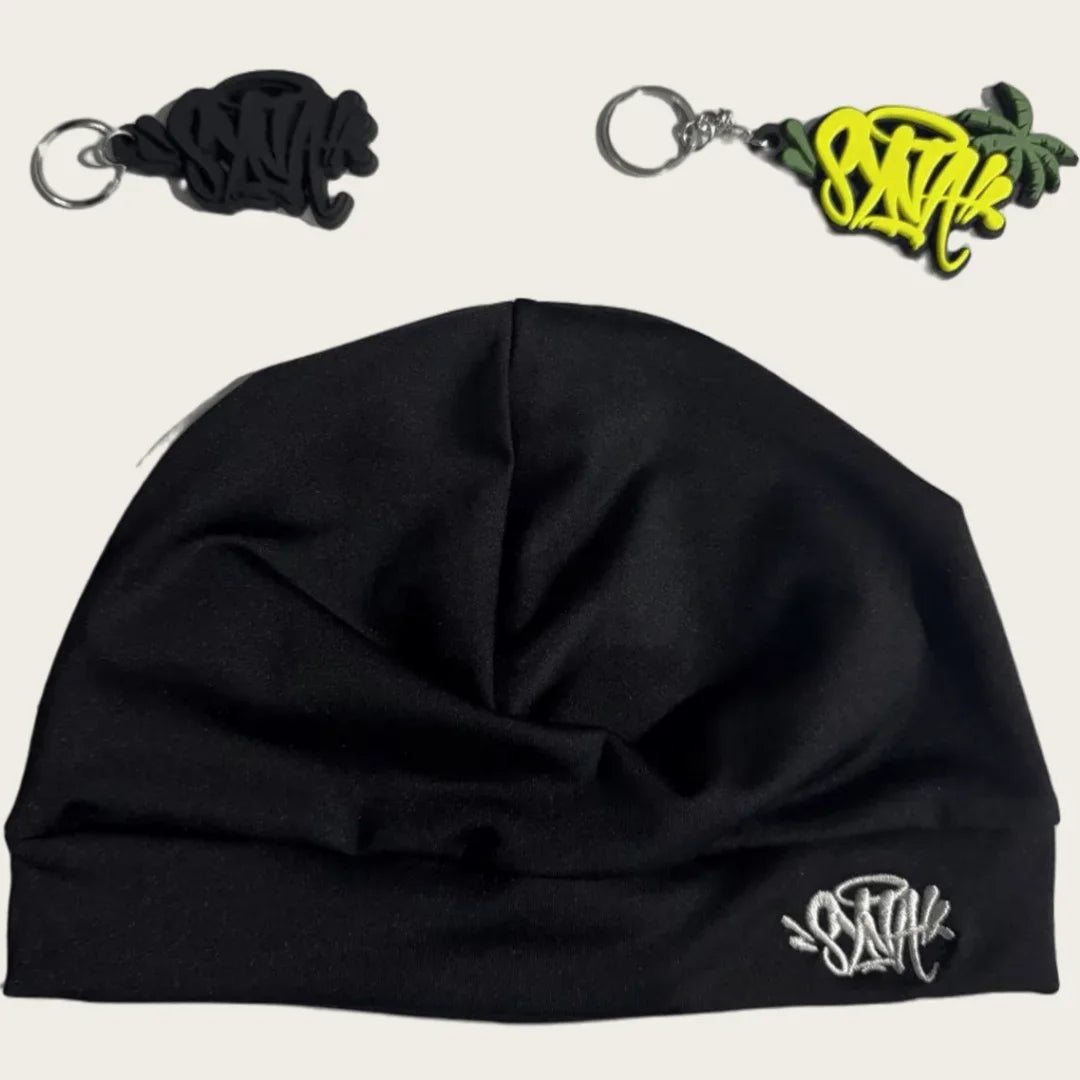 SY with Keychain 2025 New Sy World Skull Hat Syrunning Hat 2025 New Knitted Sy Beanie Hat for Men and Women Y2k War
