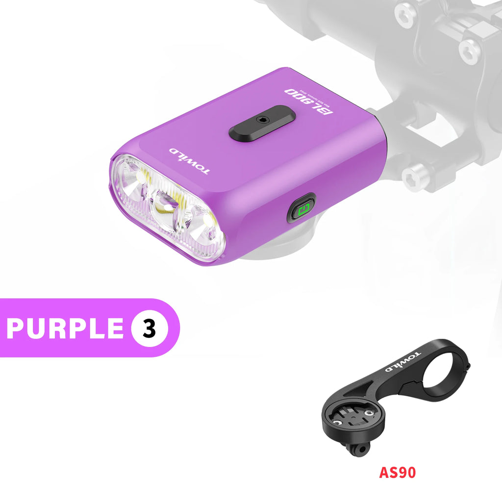 TOWILD BL900 Dual Mounted Bicycle Lights With Focus/Flood Beam 1100LM Rechargeable Bike Light Daytime Safety Night illumination