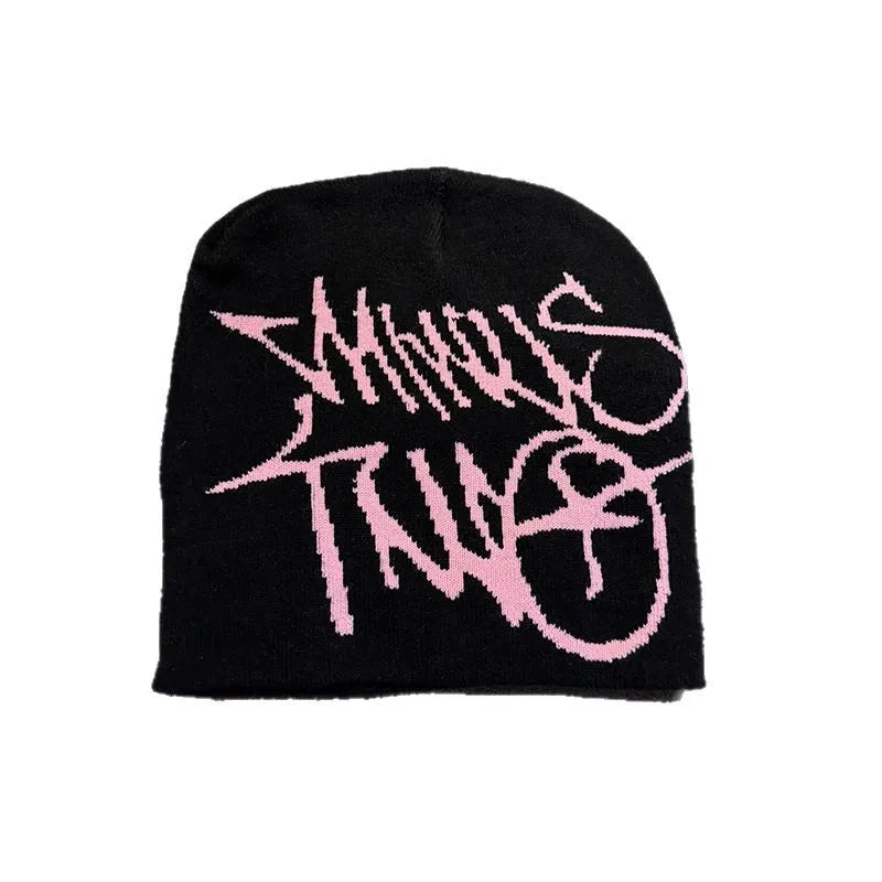 Letter Jacquard Knitted Hat Simple Trendy Men Women Y2k Winter Pop Harajuku Vintage Warm Hip Hop Unisex Fashion
