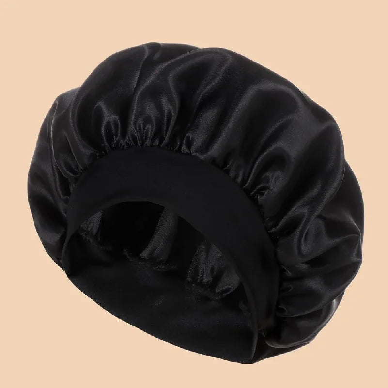 Satin Bonnet Silk Hair Bonnet for Sleeping, Soft Elastic Wide Band Sleep Cap for Curly Hair, Women Hair Care Night Head Cover