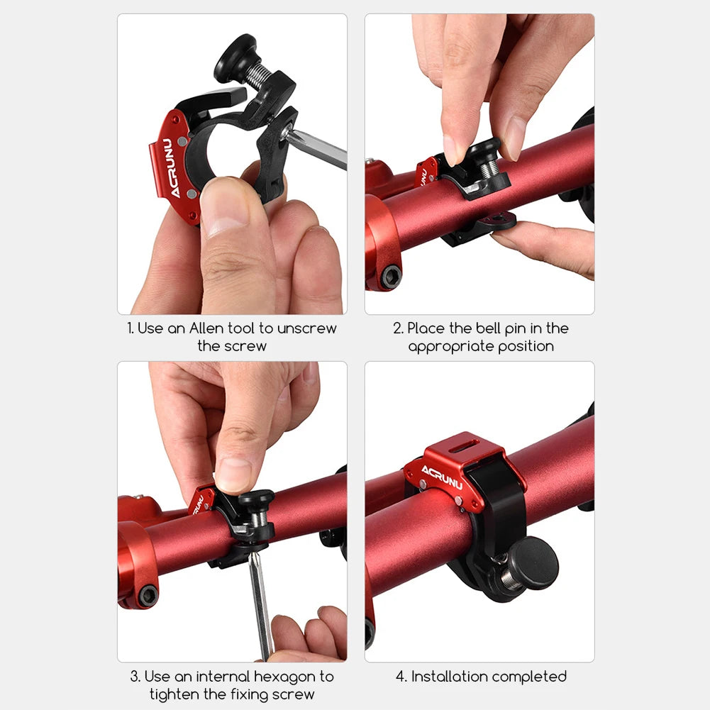 Aluminum alloy hidden bicycle bell ring, crisp bell, horn, outdoor cycling mountain bike bell
