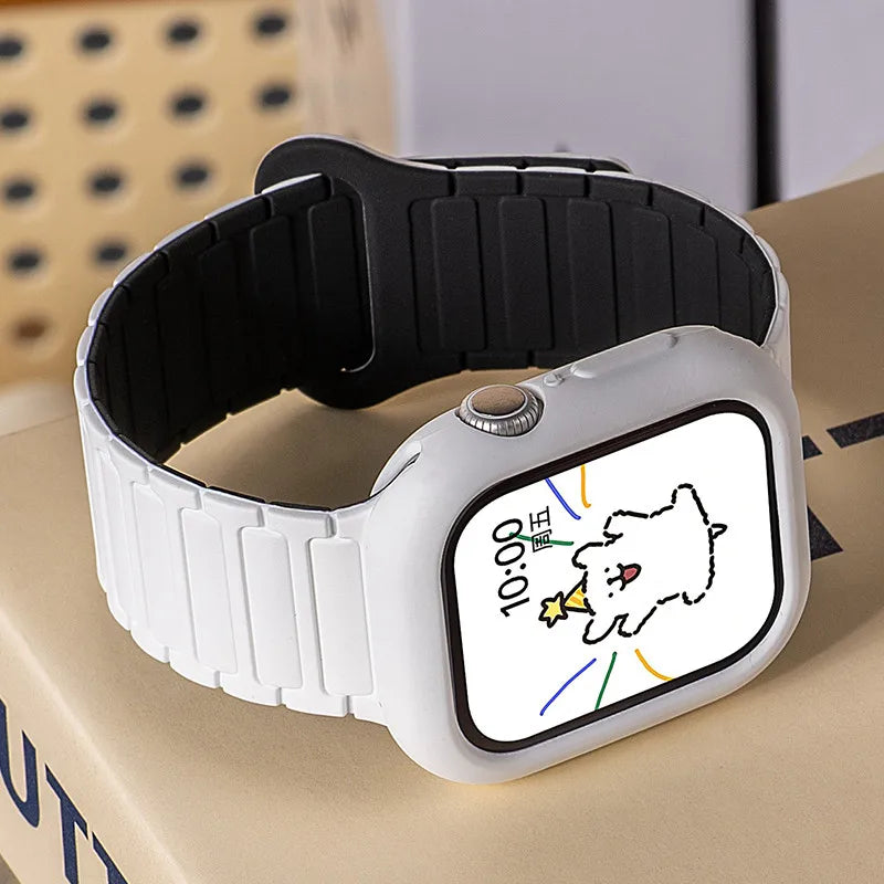 Silicone Case+Strap bracelet correa cover For Apple Watch 10 46mm 49 44mm 40 45mm 41 42mm for iWatch series 9 8 7 6 5 4 Ultra 2