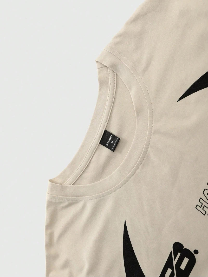 Men's Trendy Two Piece Fashion Hip Hop STRONG Letter Printed Crew Neck T-Shirt and Trousers Set Hip Hop Wear  Men's Clothing