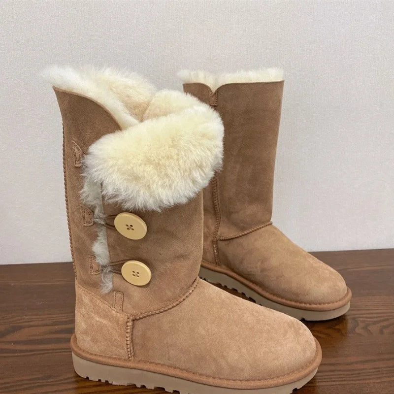 2026 New Design Winter Boots Women Super Mini Real Sheepskin Wool Comfort Warm Natural Fur Shoe Man Classic Snow Boot Size 35-44