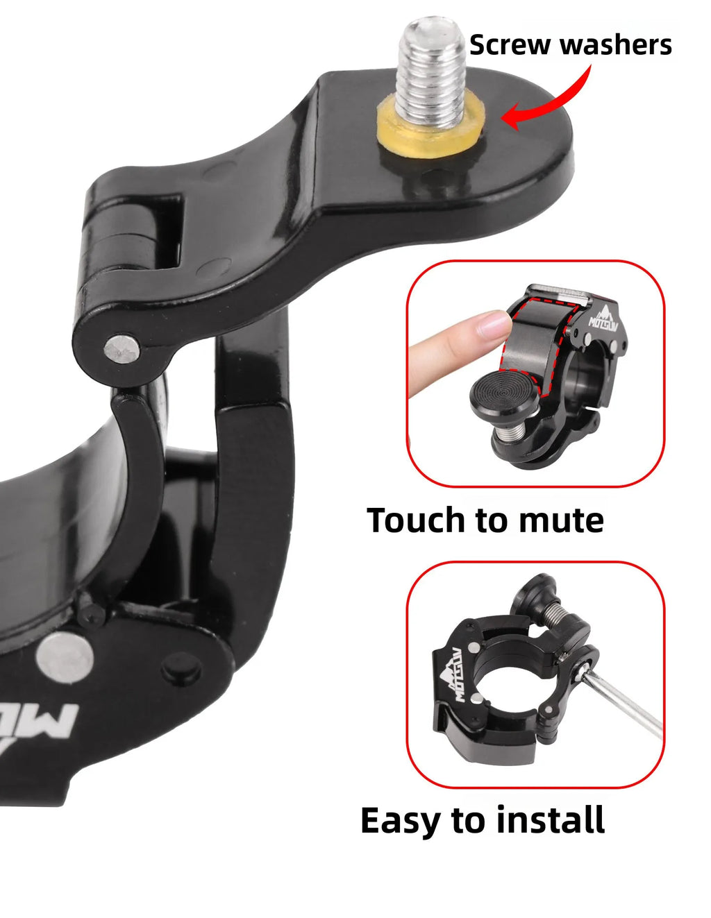 Aluminum alloy hidden bicycle bell ring, crisp bell, horn, outdoor cycling mountain bike bell