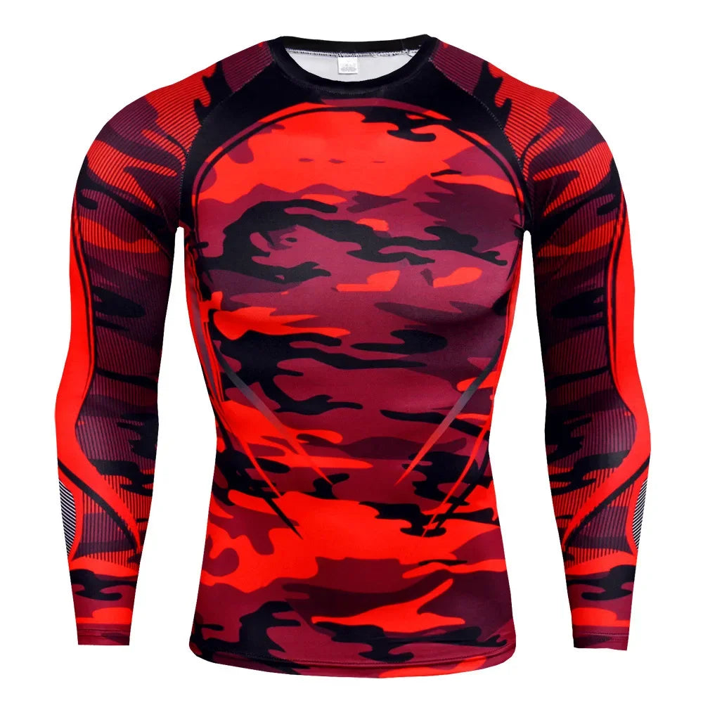 T-Shirts for Men Fashion 3D Geometric Print Casual Sports O-Neck Oversized T-Shirt Tops Loose Gym Long Sleeve T-Shirt Clothing