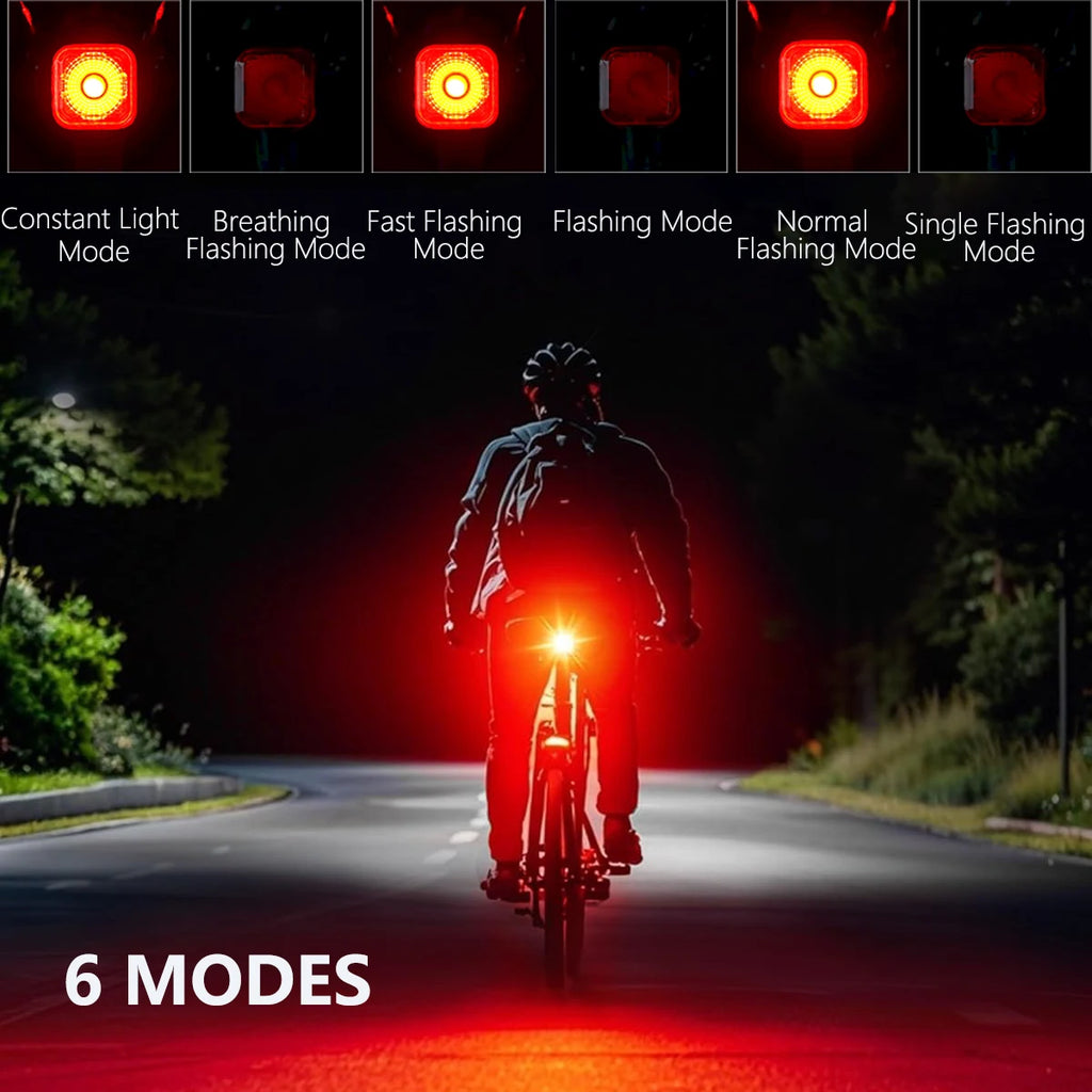 TRALOW Smart Bicycle Brake Sensing Tail Light Rechargeable LED Rear Lamp High Brightness Warning Light for MTB Road Bike Safety