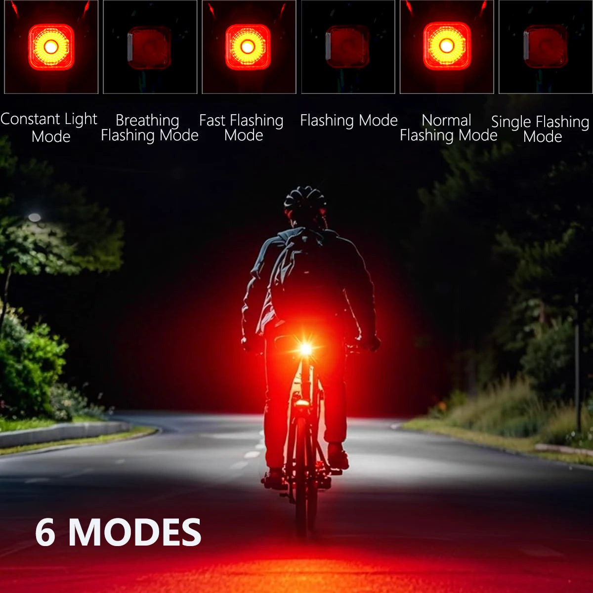 TRALOW Smart Bicycle Brake Sensing Tail Light Rechargeable LED Rear Lamp High Brightness Warning Light for MTB Road Bike Safety