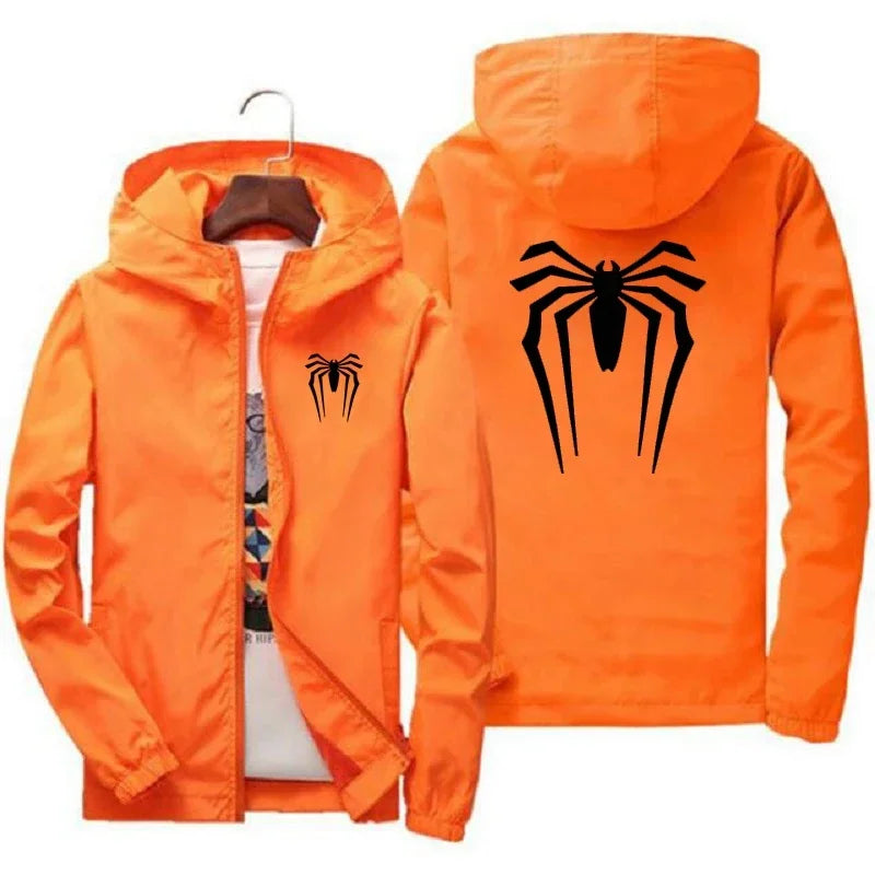 Men's Slim-fit Hooded Jacket Is Available in Various Sizes and Is Perfect for Casual Daily Wear with Its Printed Design Spring